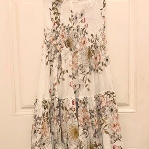 Strapless Floral maxi dress